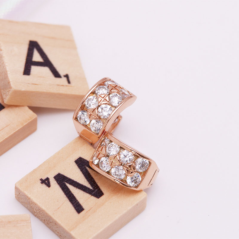 Nick'S Jewelry & Watches Reviews - ราคาขายส่ง AAA+ เพทายต่างหูห่วงสําหรับผู้หญิงเครื่องประดับแฟชั่นกุหลาบ 585 ชุบทอง Nick