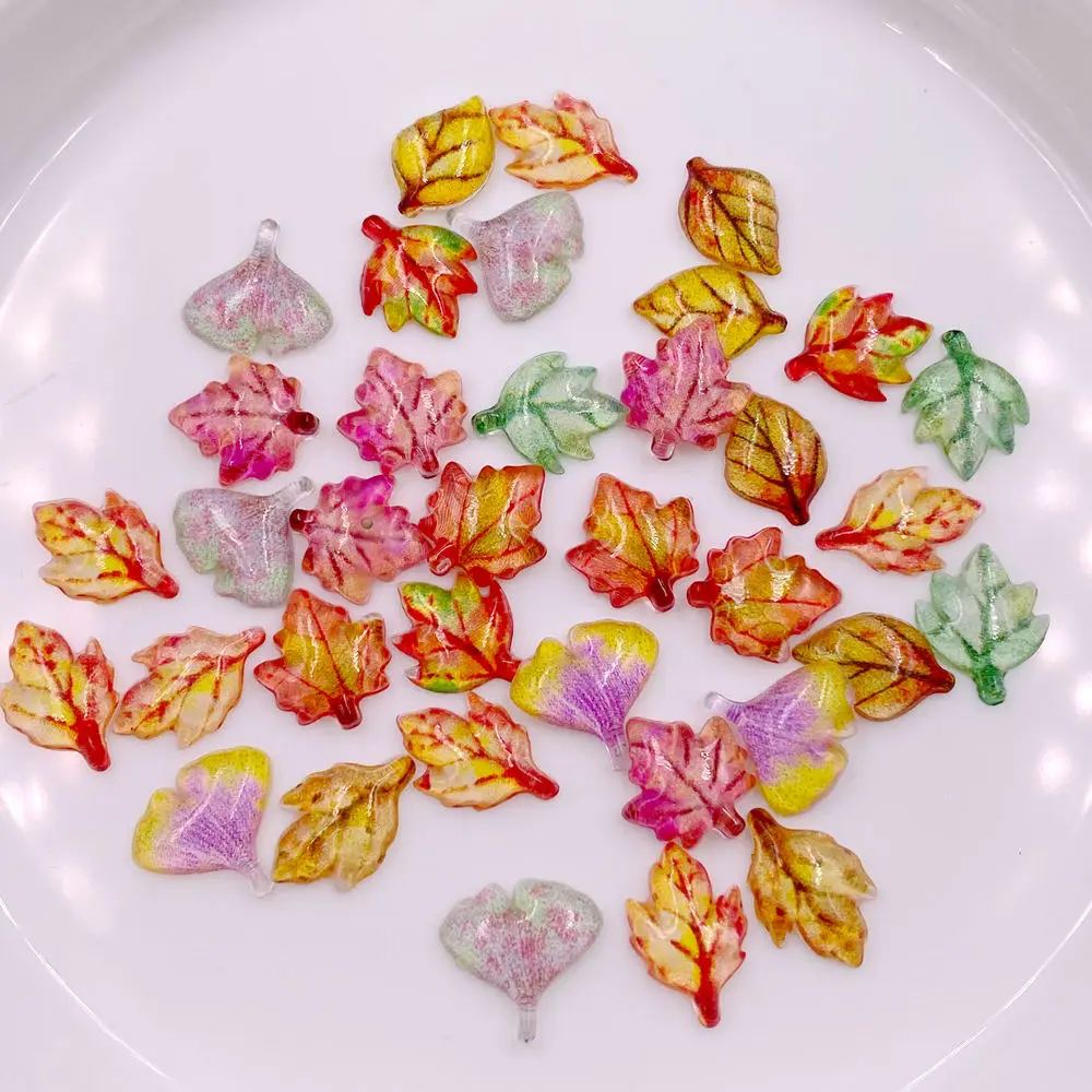 Paradise Jewelry & Watches Llc Miami - 50pcs ผสมเรซิ่นมินิคริสตัล Maple Leaves Art เล็บ