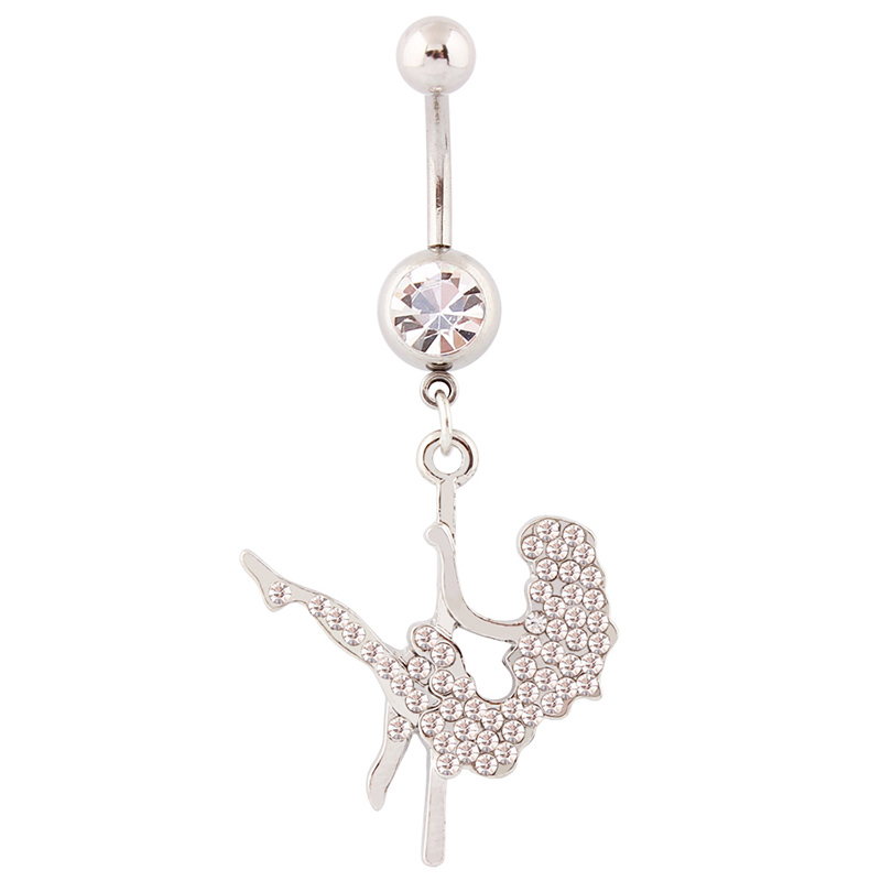 Nick'S Jewelry & Watches Reviews - เครื่องประดับเจาะร่างกายแบบแท่งเหล็กสแตนเลสขนาด 14G 10 มม. สำหรับนักเต้นโพลแดนซ์ พร้อมห่วงเจาะสะดือประดับด้วยคริสตัลใส