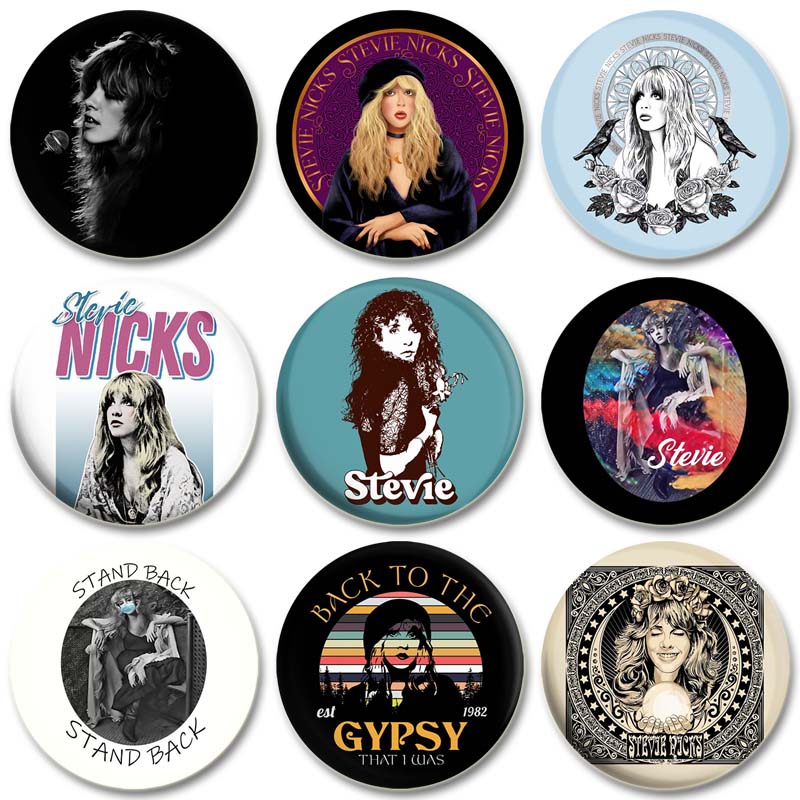 Nick'S Jewelry & Watches Reviews - Stevie nicks เข็มกลัดทรงกลมขนาด32/44/58มม. สำหรับเสื้อผ้ากระเป๋าเป้สะพายหลังเครื่องประดับหมวกของขวัญ