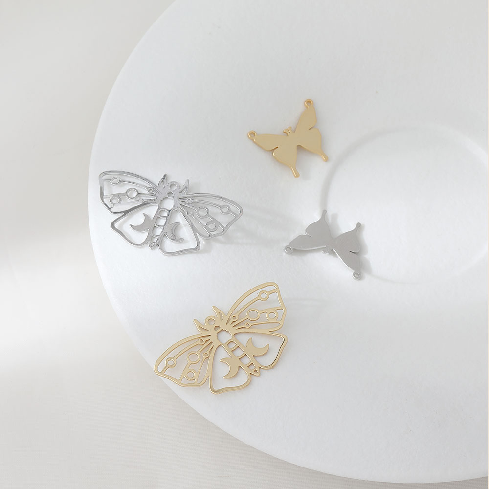 6PCS 14K Gold Plated แผ่นเรียบ - Butterfly Pendant Necklace บทวิจารณ์และราคา