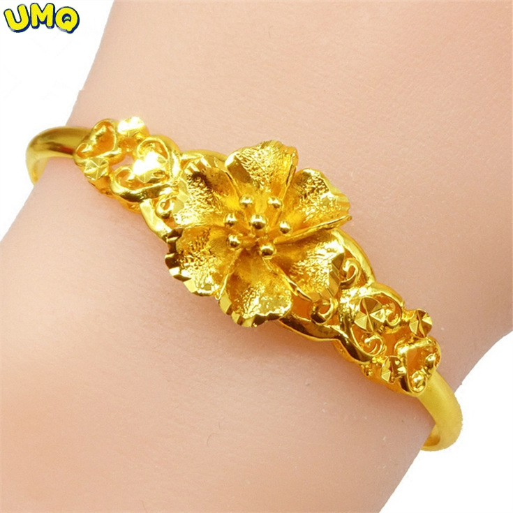 UMQ สร้อยข้อมือทอง24K 999เต็มร - Rose Gold Bracelet บทวิจารณ์และราคา