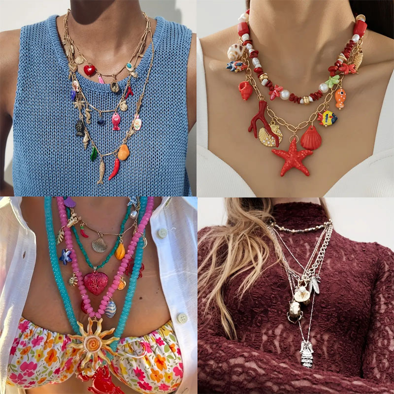 จี้สแตนเลสสีทองรูปม้าน้ำ ปลาดา - Butterfly Pendant Necklace บทวิจารณ์และราคา