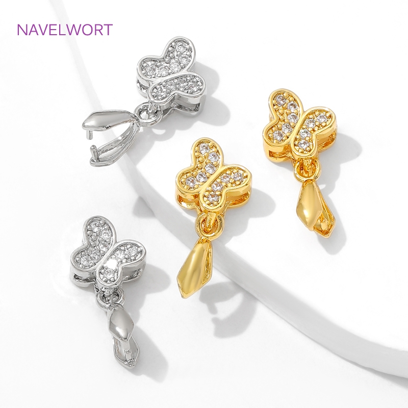 ทองเหลือง Pinch Bails 18K Gold - Butterfly Pendant Necklace บทวิจารณ์และราคา